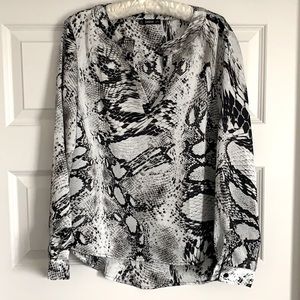 SheIn long sleeve animal print blouse